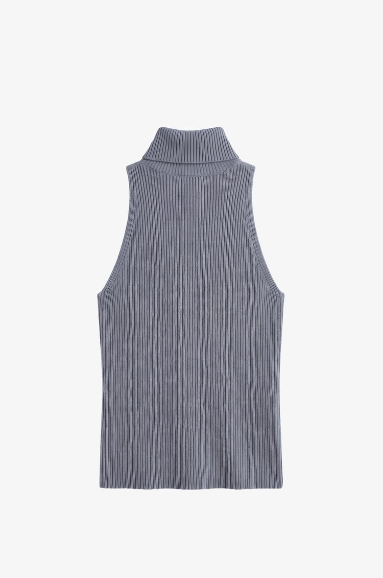 Gri Boğazlı Bluz Bolero Triko Takım