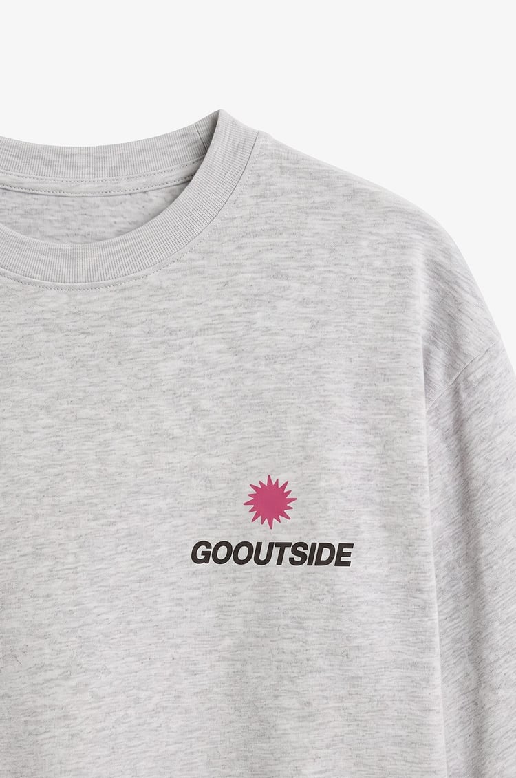 Gri Go Outside Baskılı Sweatshirt