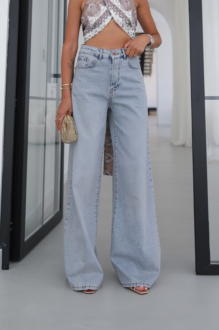 Gri Mavi Gale Wide Leg Jean