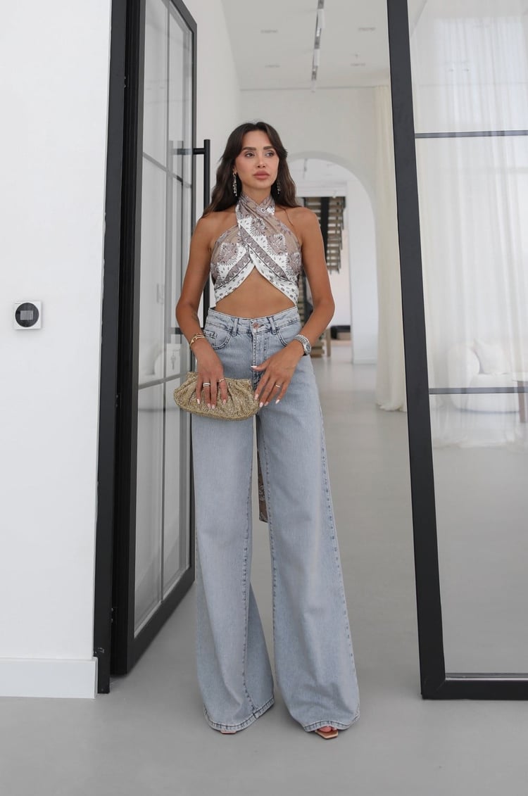 Gri Mavi Gale Wide Leg Jean