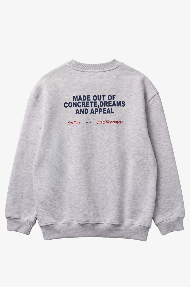 Gri New York Baskılı Sweatshirt