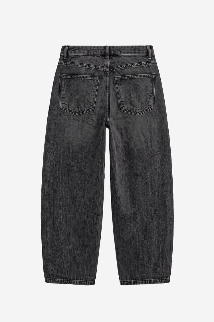 Gri Yanı Çift Dikişli Mom Jean