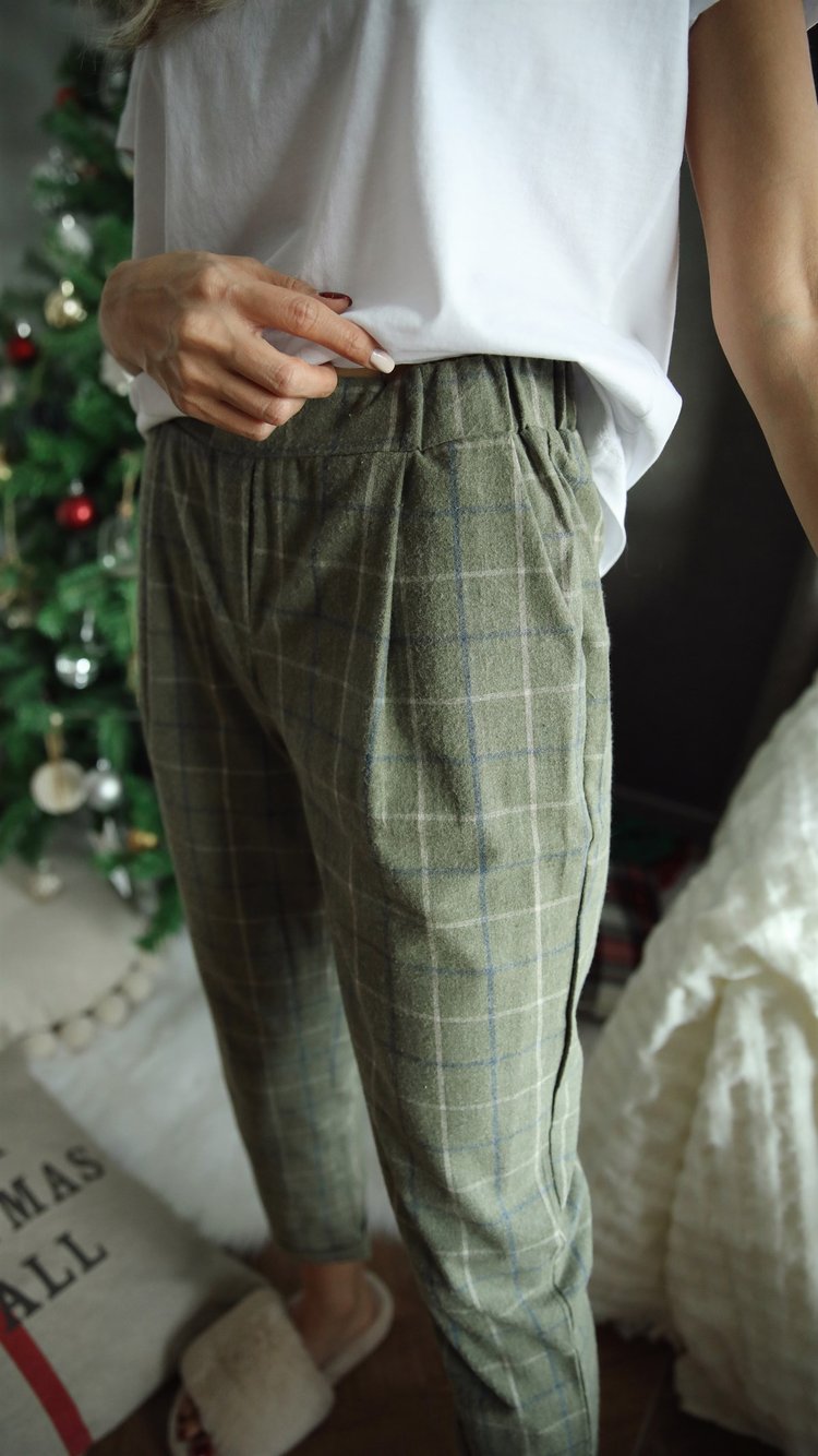 Haki Ekose Pantolon