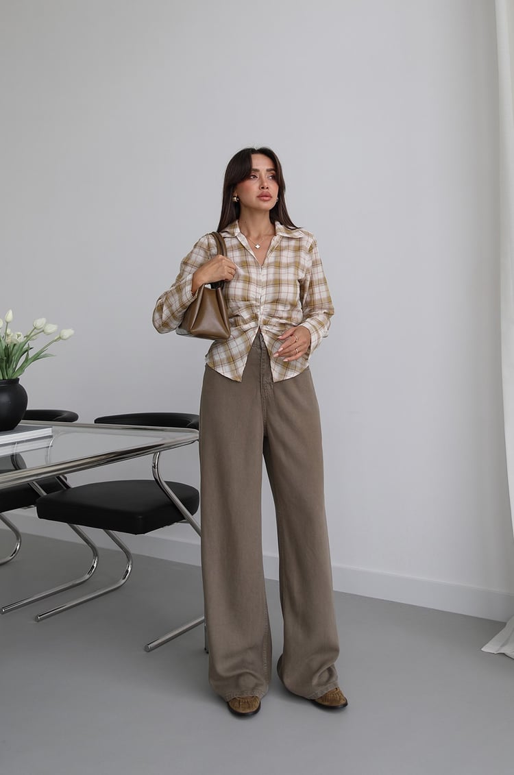 Haki Lowell Wide Leg Jean