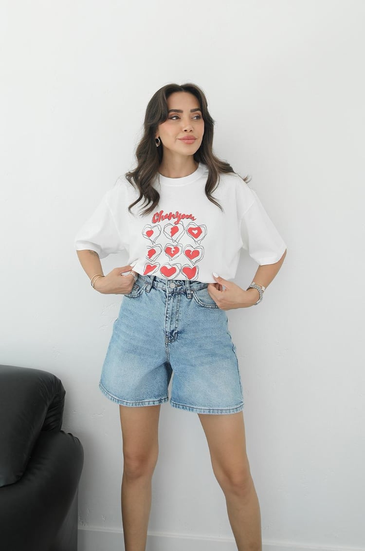 Heart Baskılı Tişört