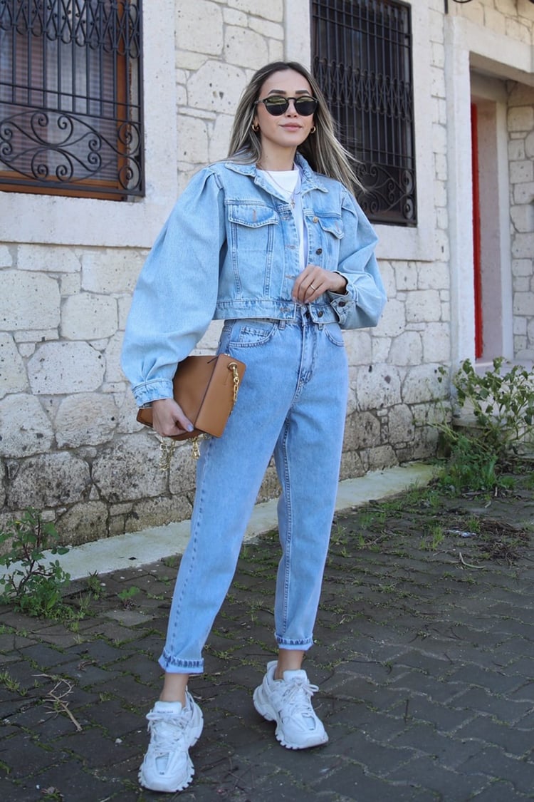 Ice Blue Kısa Kot Ceket
