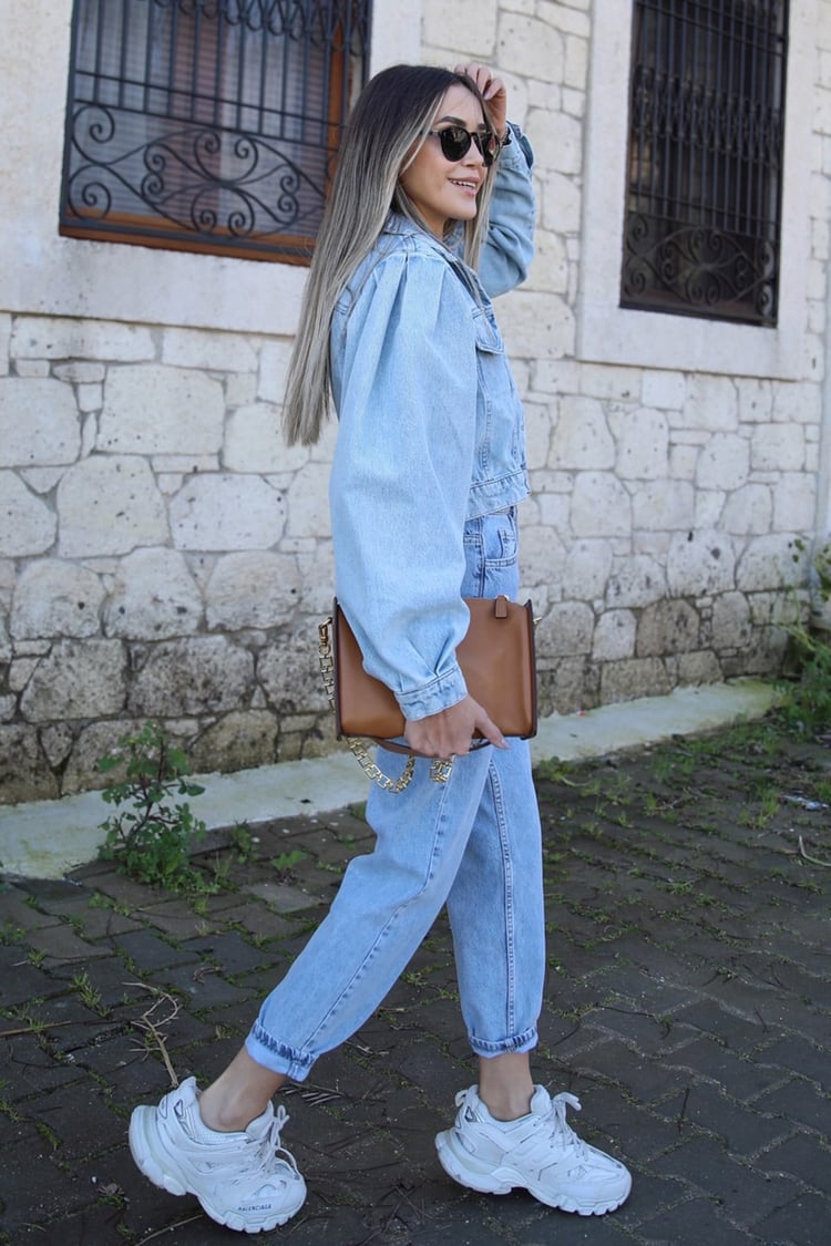 Ice Blue Kısa Kot Ceket