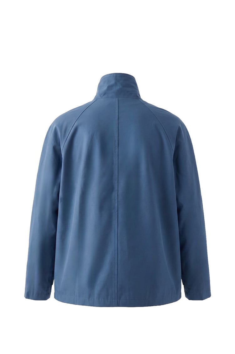 İndigo Düğmeli Oversize Trençkot