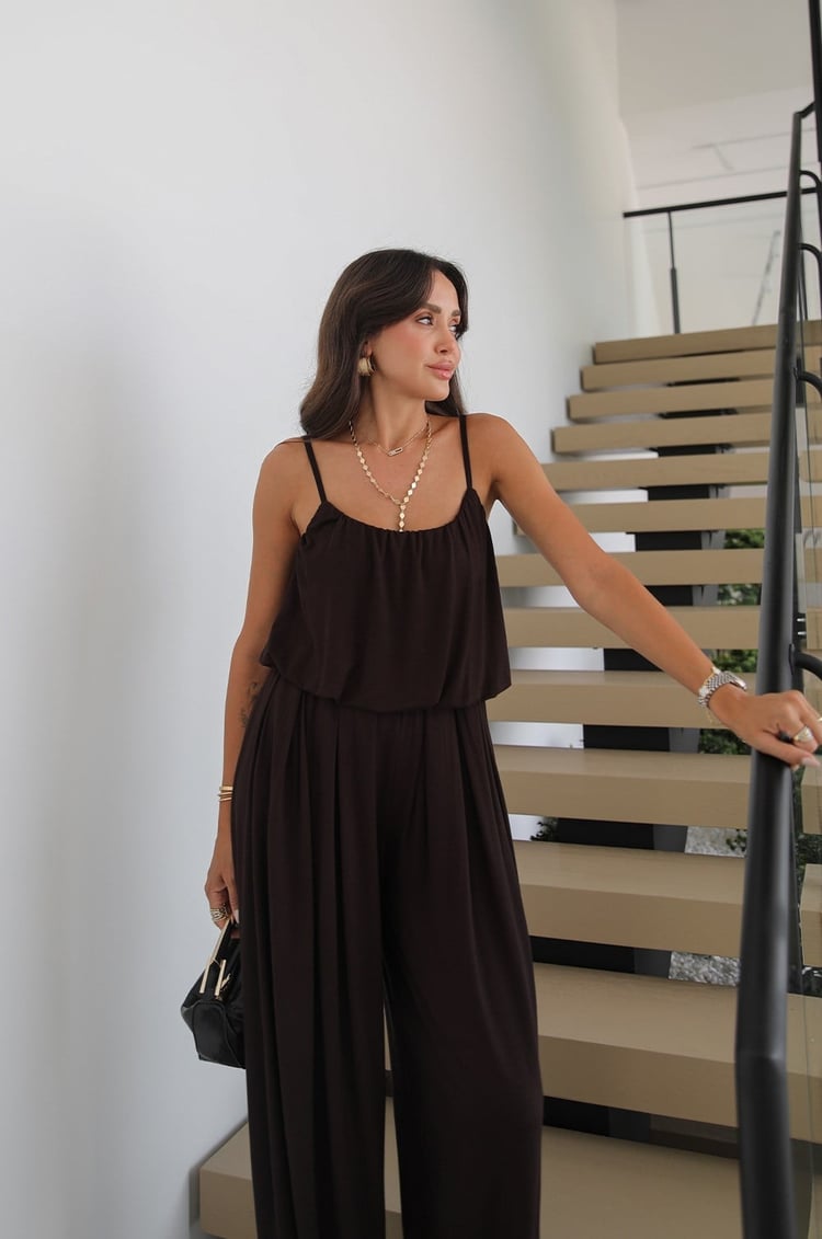 Kahve Aurora Balon Bluz Pantolon Takım 