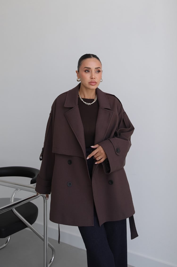 Kahverengi Alyssa Kuşaklı Trençkot