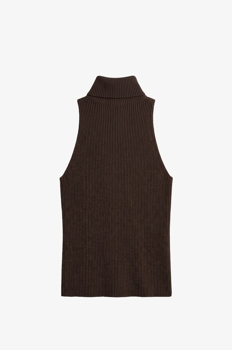 Kahverengi Boğazlı Bluz Bolero Triko Takım