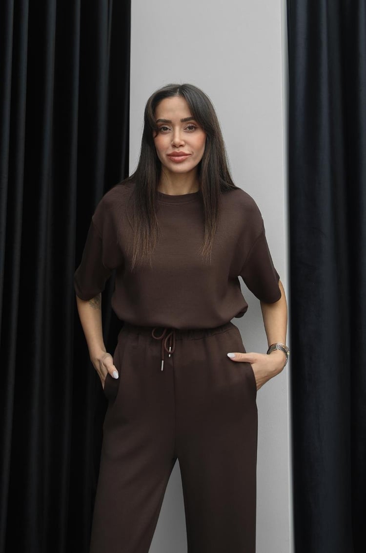 Kahverengi Darcy Modal Eşofman Takım