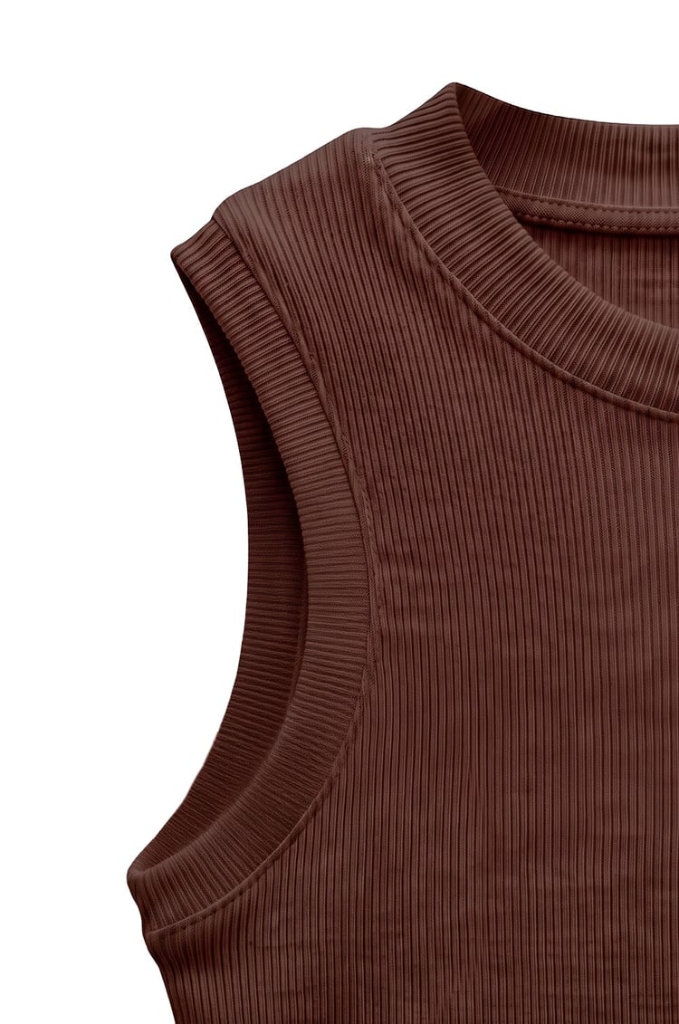 Kahverengi Halter Yaka Fitilli Atlet