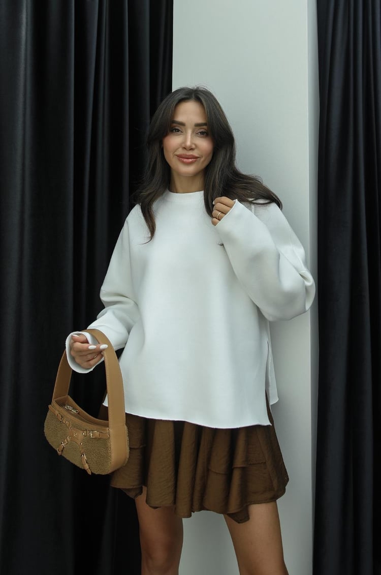 Kahverengi Kemerli Şort Etek