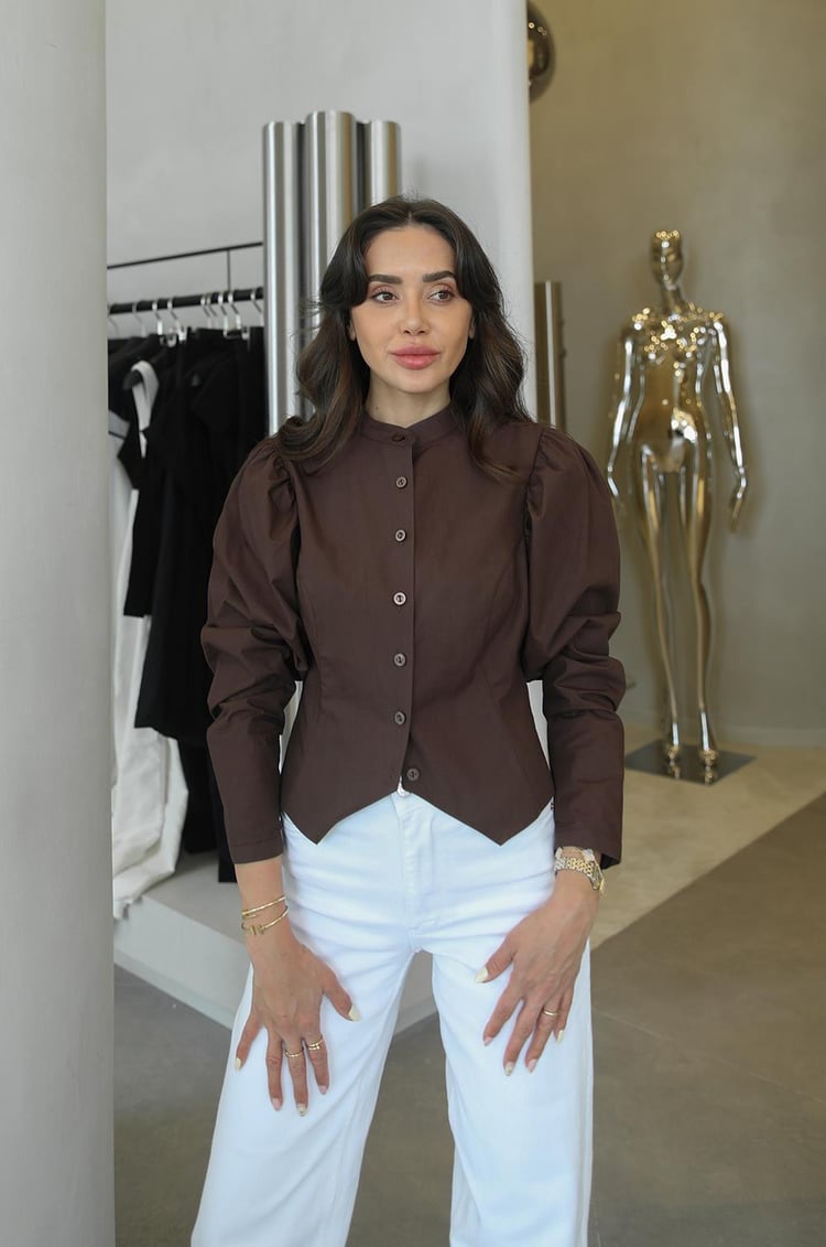 Kahverengi Lilyana Gömlek