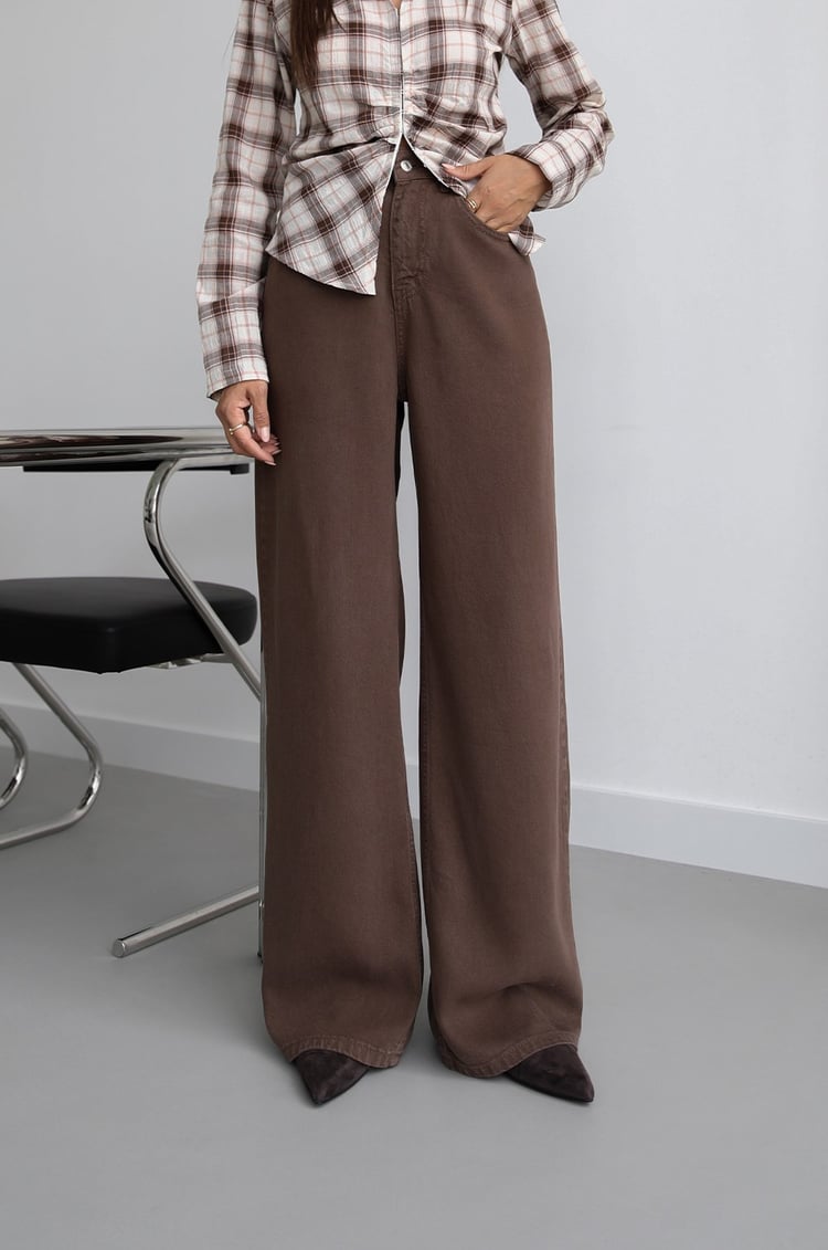Kahverengi Lowell Wide Leg Jean