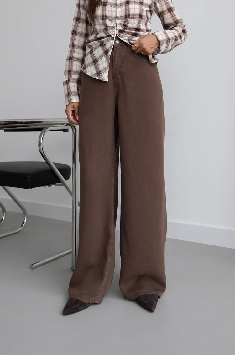 Kahverengi Lowell Wide Leg Jean