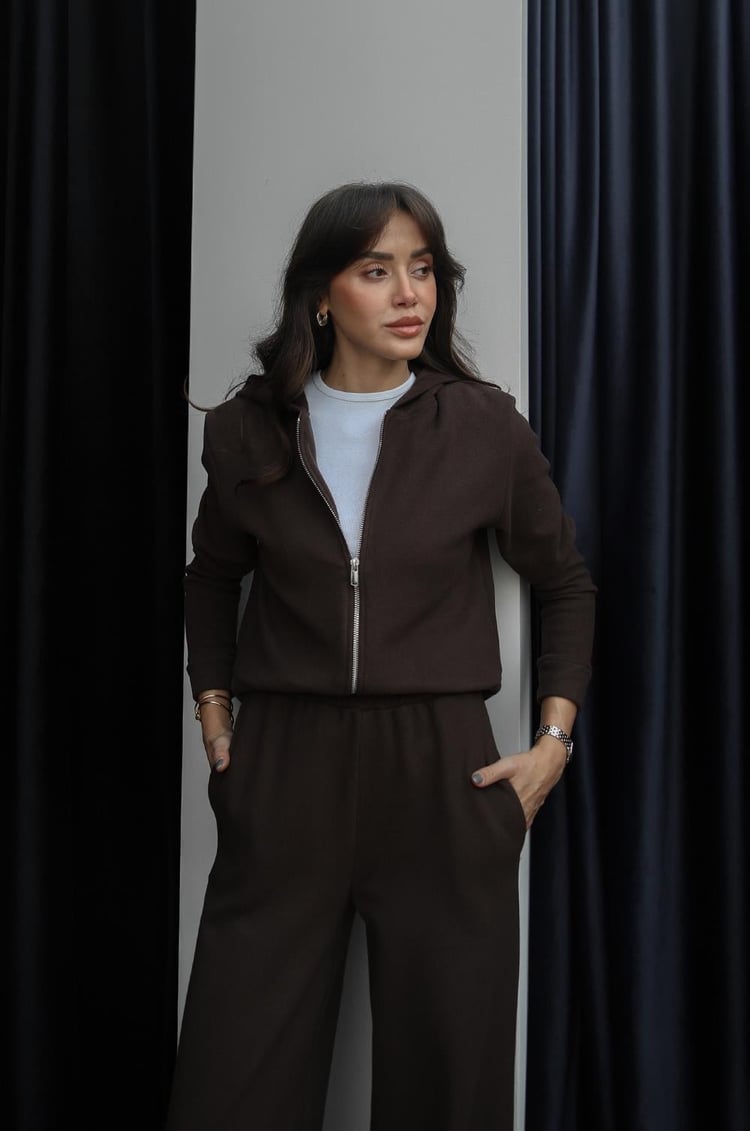 Kahverengi Mark Önü Fermuarlı Selanik Takım