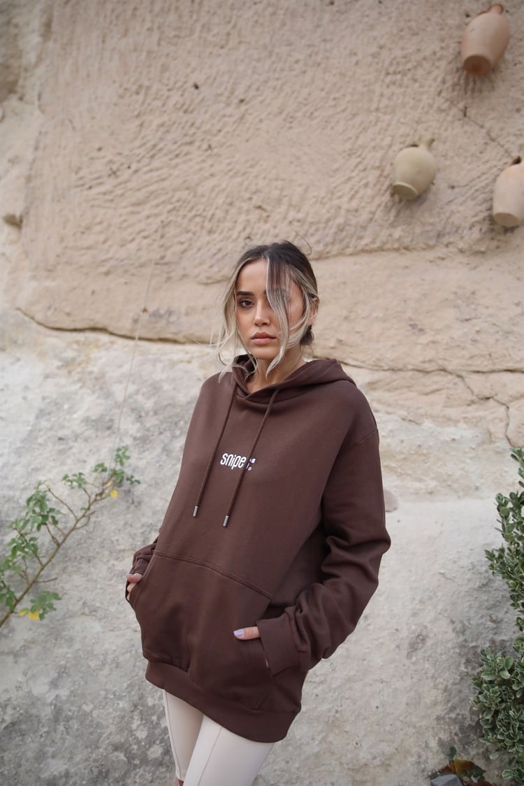 Kahverengi Snipes Baskılı Sweatshirt