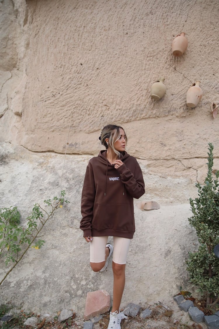 Kahverengi Snipes Baskılı Sweatshirt