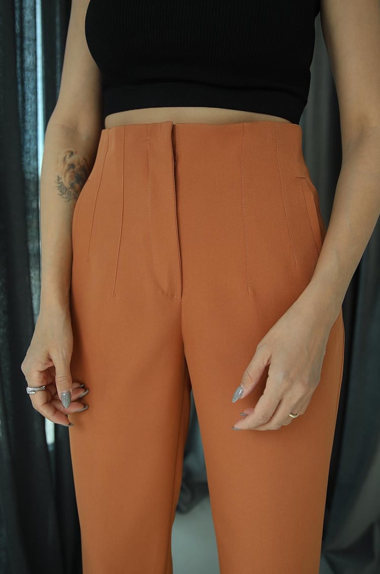 Kiremit Pens Detaylı Pantolon