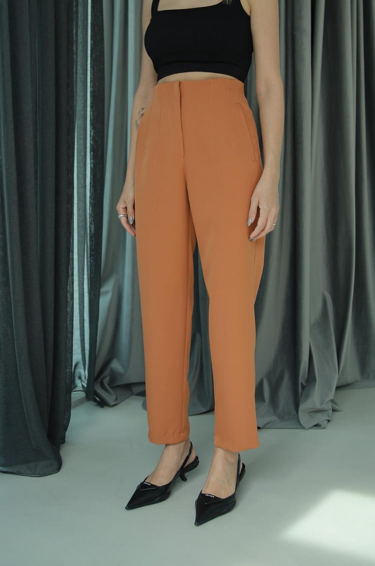 Kiremit Pens Detaylı Pantolon