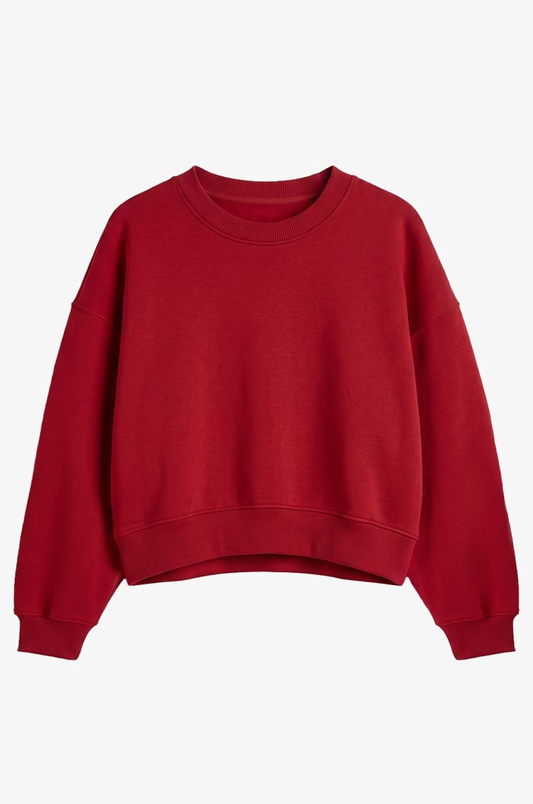 Kırmızı Lana Basic Sweatshirt