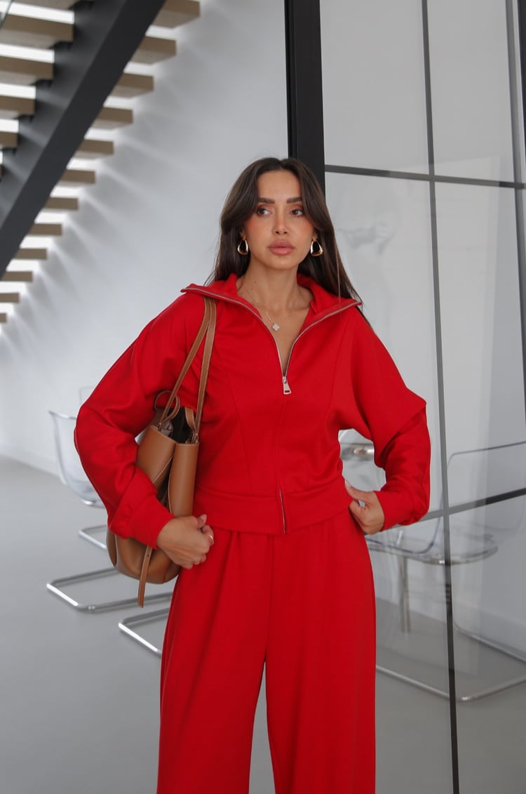 Kırmızı Pierce Sweatshirt Pantolon Takım