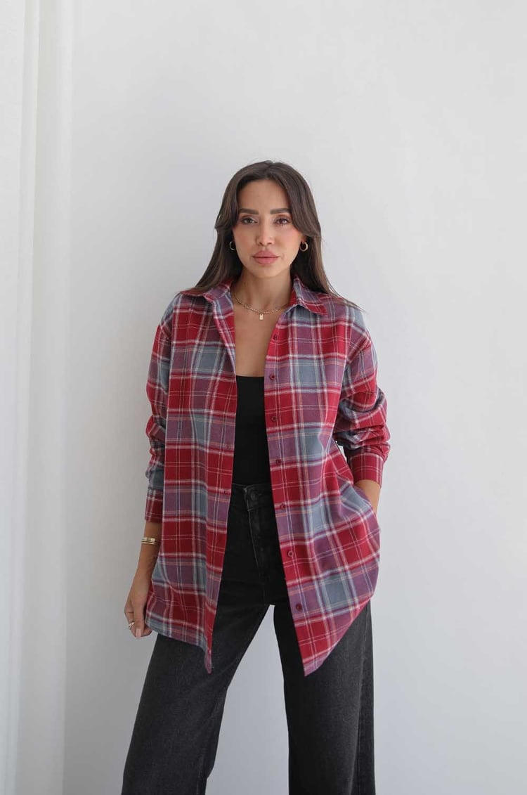 Kırmızı Plaid Oduncu Ekose Gömlek