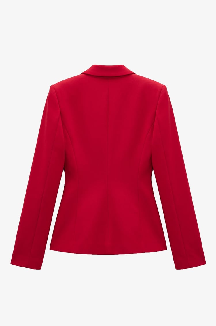 Kırmızı Tailored Kesim Fit Ceket Etek Takım