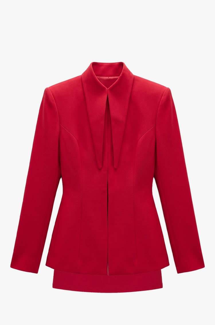 Kırmızı Tailored Kesim Fit Ceket Etek Takım