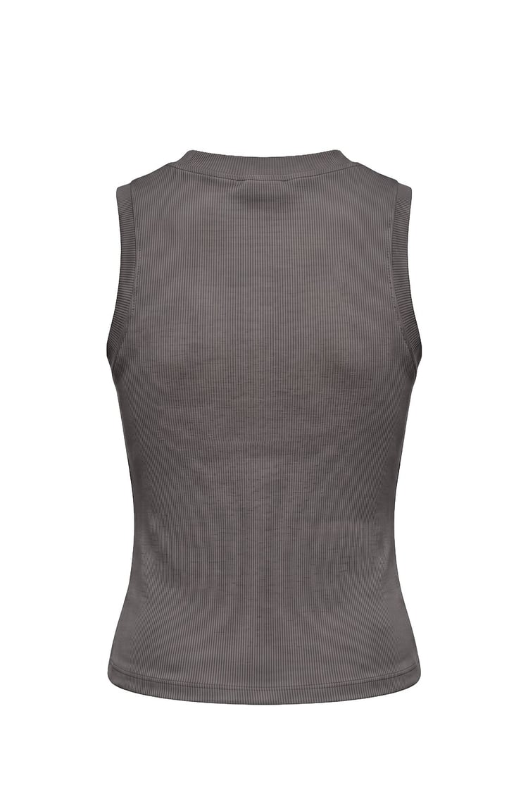 Koyu Gri Halter Yaka Fitilli Atlet