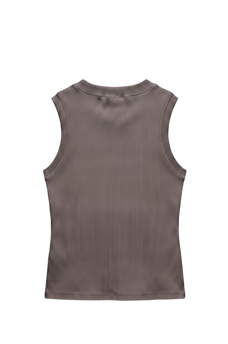 Koyu Gri Halter Yaka Fitilli Atlet