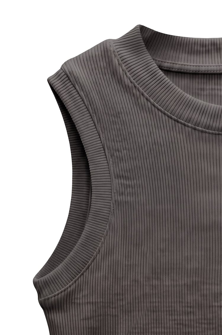 Koyu Gri Halter Yaka Fitilli Atlet
