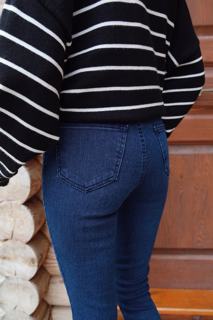 Koyu Laci Ultra Likralı Skinny Jean