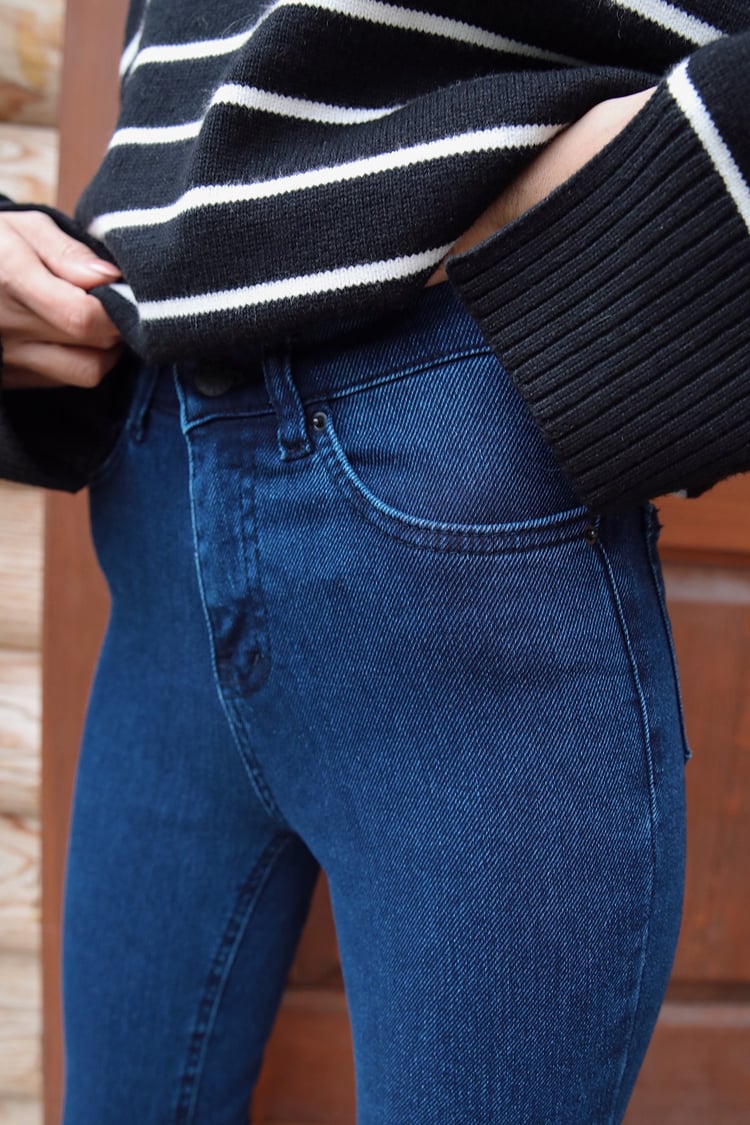 Koyu Laci Ultra Likralı Skinny Jean