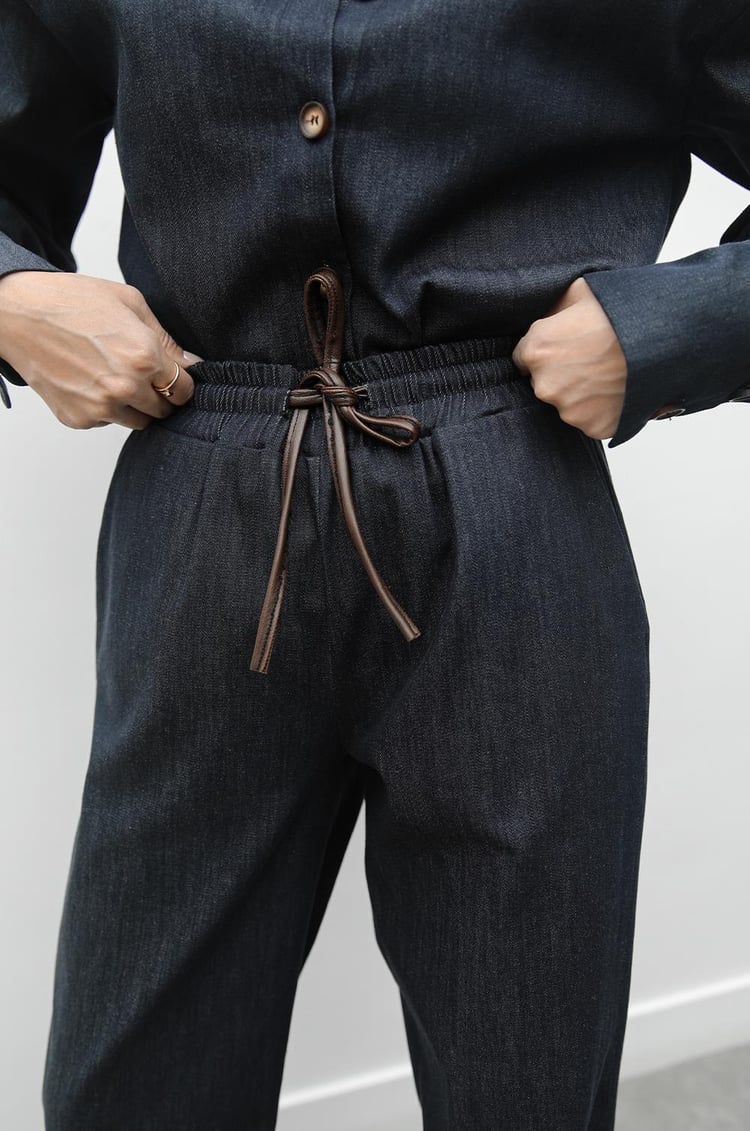 Koyu Lacivert Badler Denim Takım