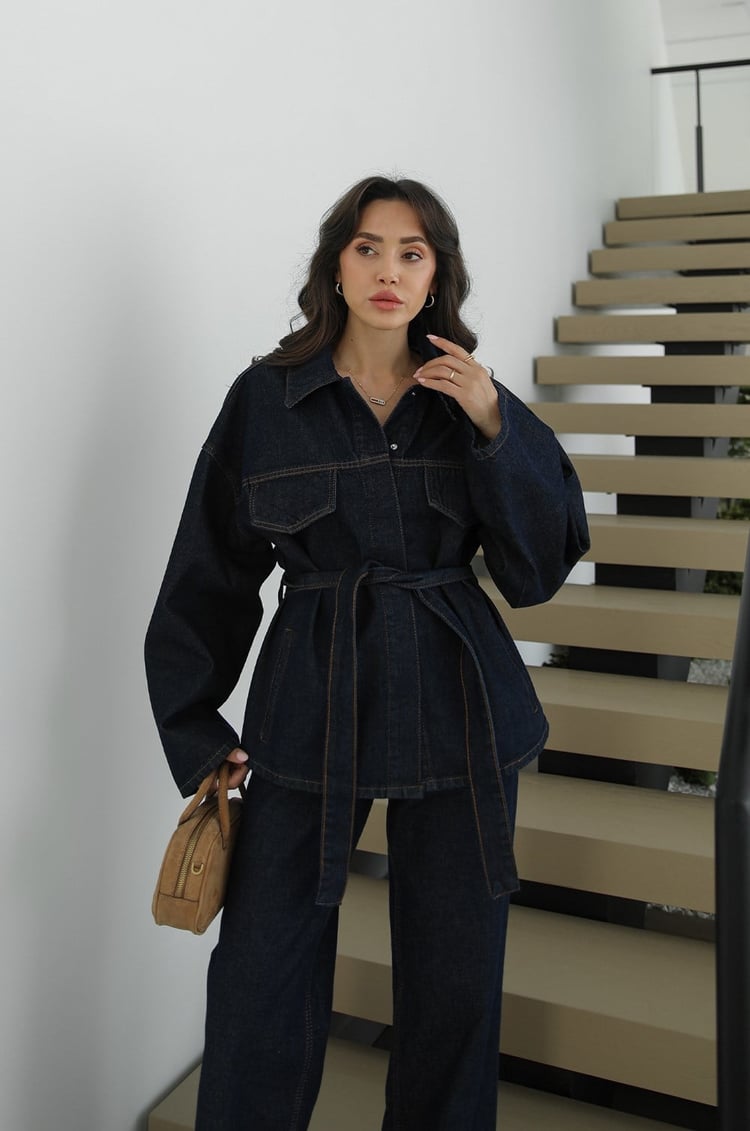 Koyu Lacivert Denim Takım