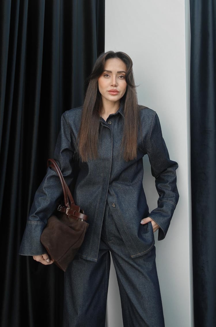 Koyu Lacivert Fit Denim Gömlek
