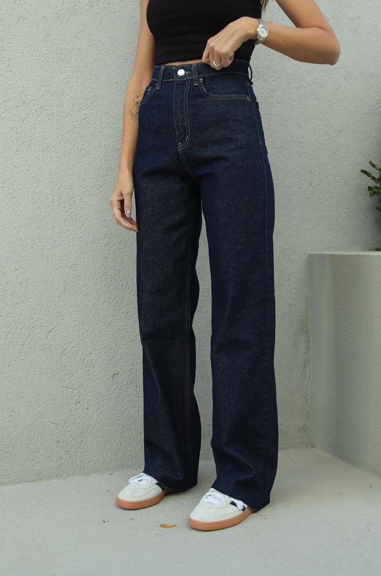 Koyu Lacivert Straight Jean