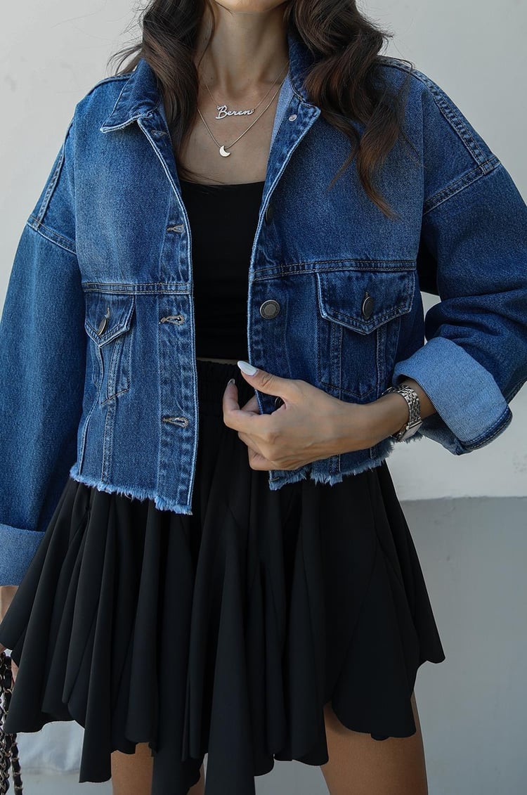 Koyu Mavi Robbe Denim Ceket