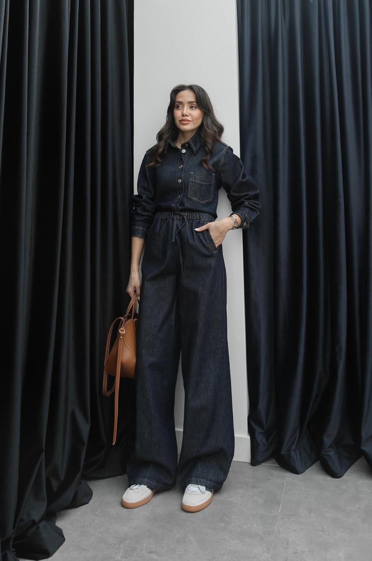 Koyu Mavi Tilly Denim Takım