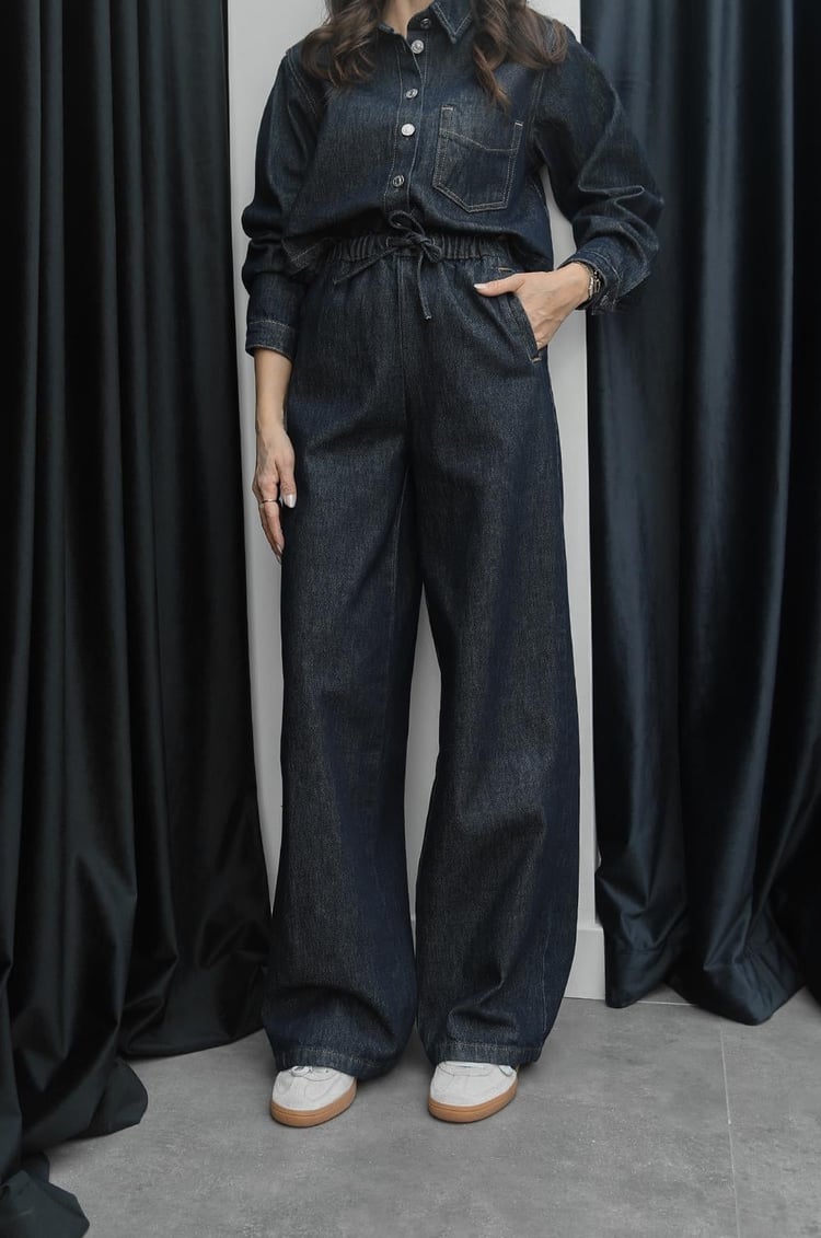 Koyu Mavi Tilly Denim Takım