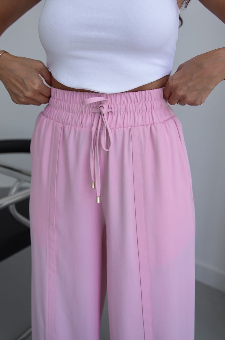 Koyu Pembe Dawn Beli Lastikli Cepli Pantolon
