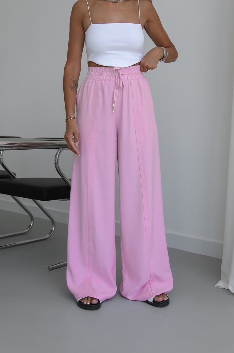 Koyu Pembe Dawn Beli Lastikli Cepli Pantolon