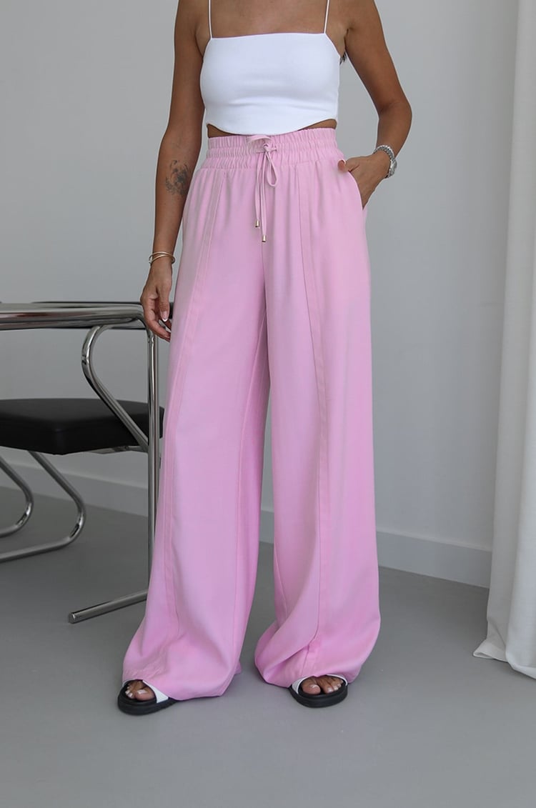Koyu Pembe Dawn Beli Lastikli Cepli Pantolon