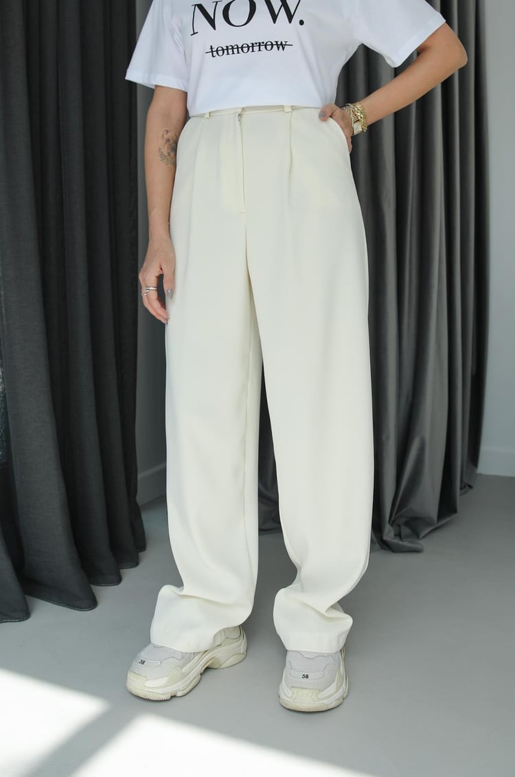 Krem Premium Palazzo Pantolon