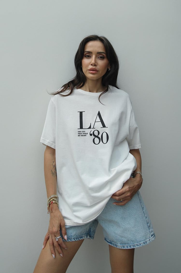 La'80 Baskılı Ekru Tişört