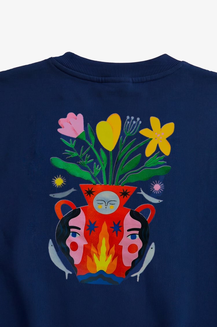 Lacivert Agustina Shuan Baskılı Sweatshirt