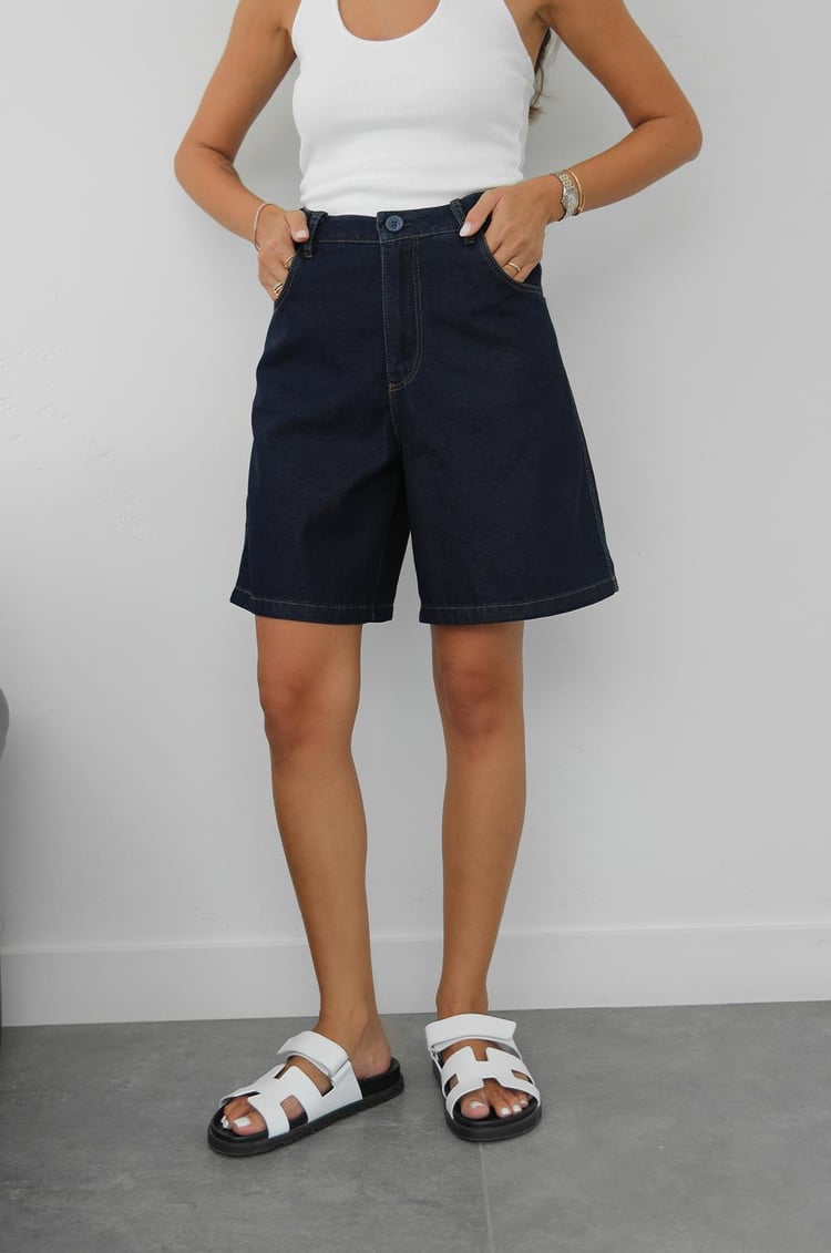 Lacivert Bermuda Denim Şort